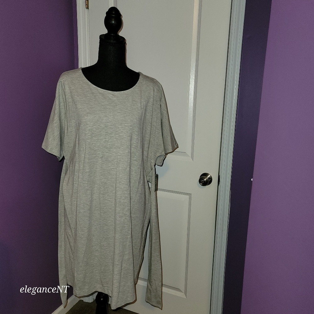 Express Gray Sweatshirt Dress with Flutter Sleeves Size: L NWT - Picture 2 of 8